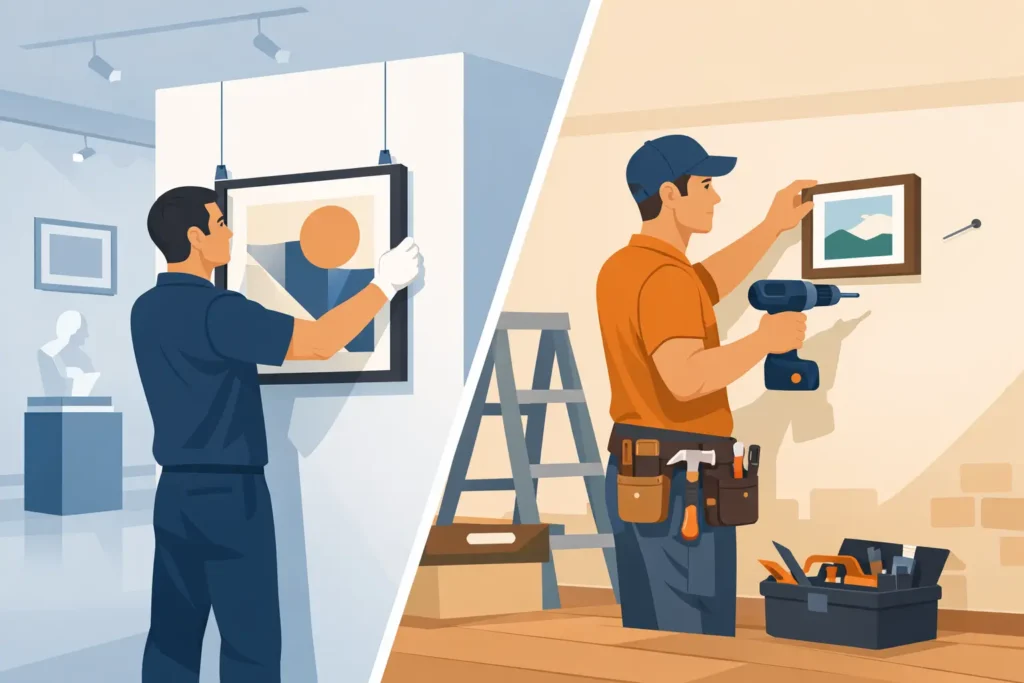 Gallery Installation vs Handyman