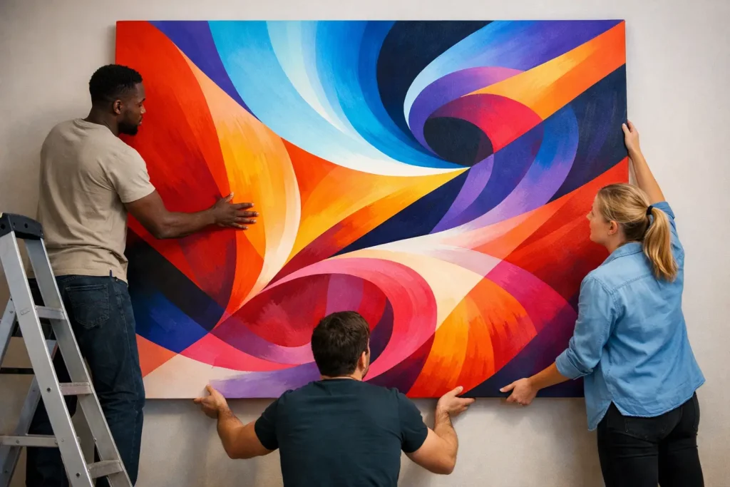 How to Install Oversized Artwork Safely Indoors