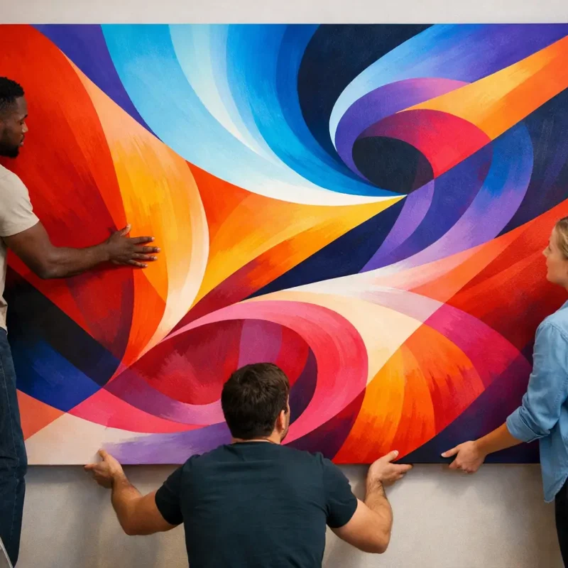 How to Install Oversized Artwork Safely Indoors