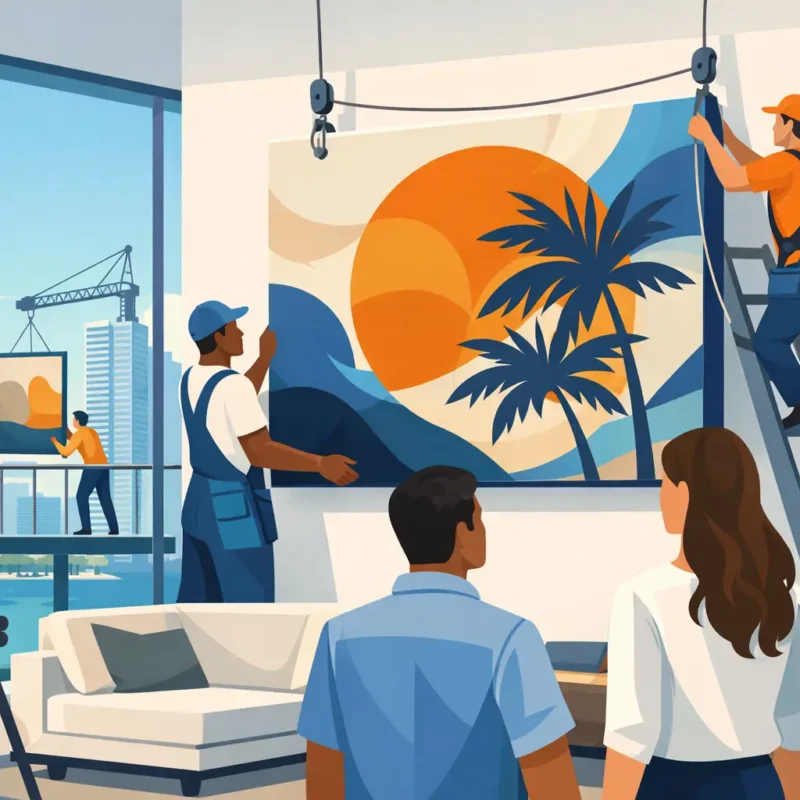 Installing Large Art in Miami High-Rise Condos